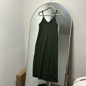 Stradivarius Green midi dress